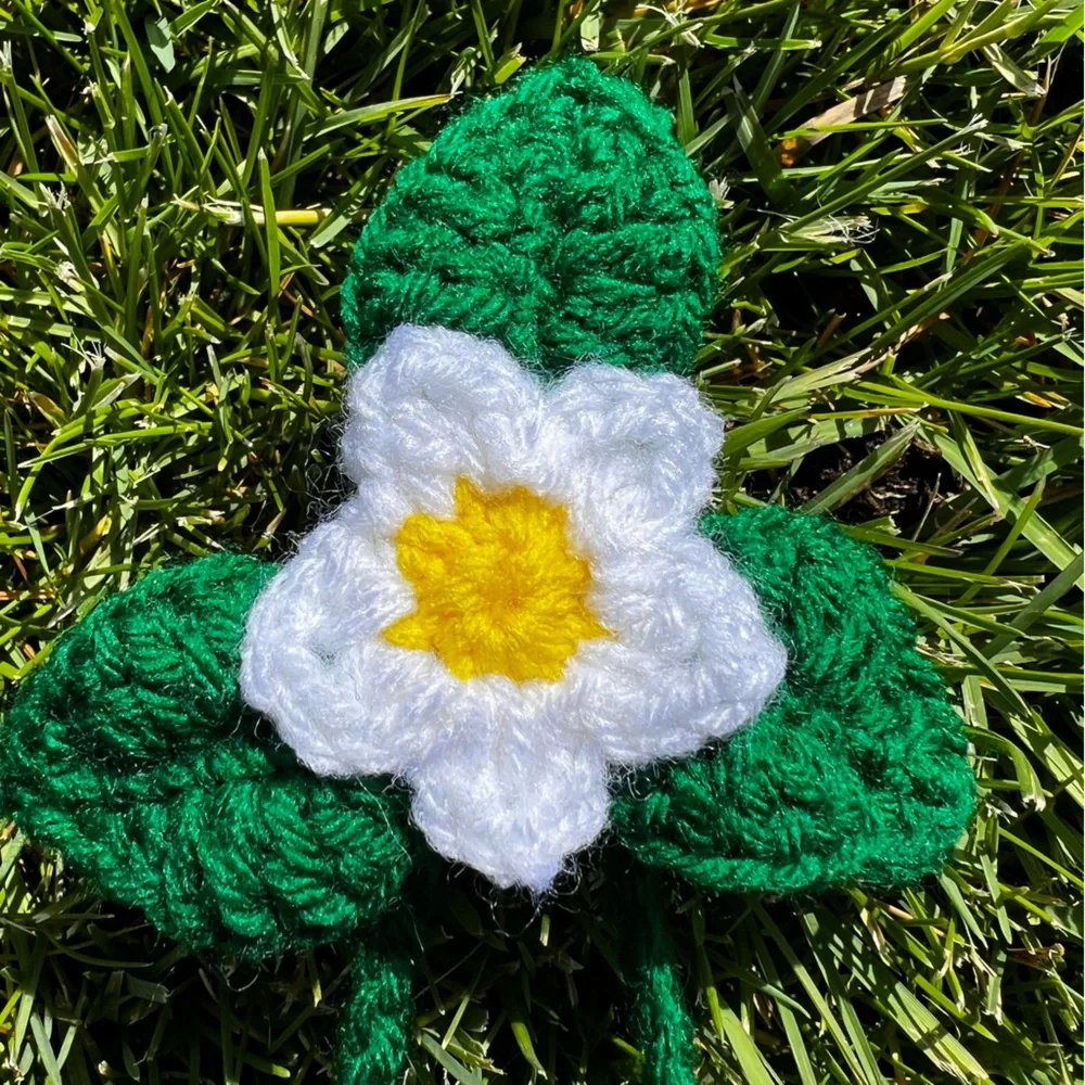 3/$20 Hand Crocheted Blossoming Strawberries Keychain/Bag Charm! - Picture 7 of 13